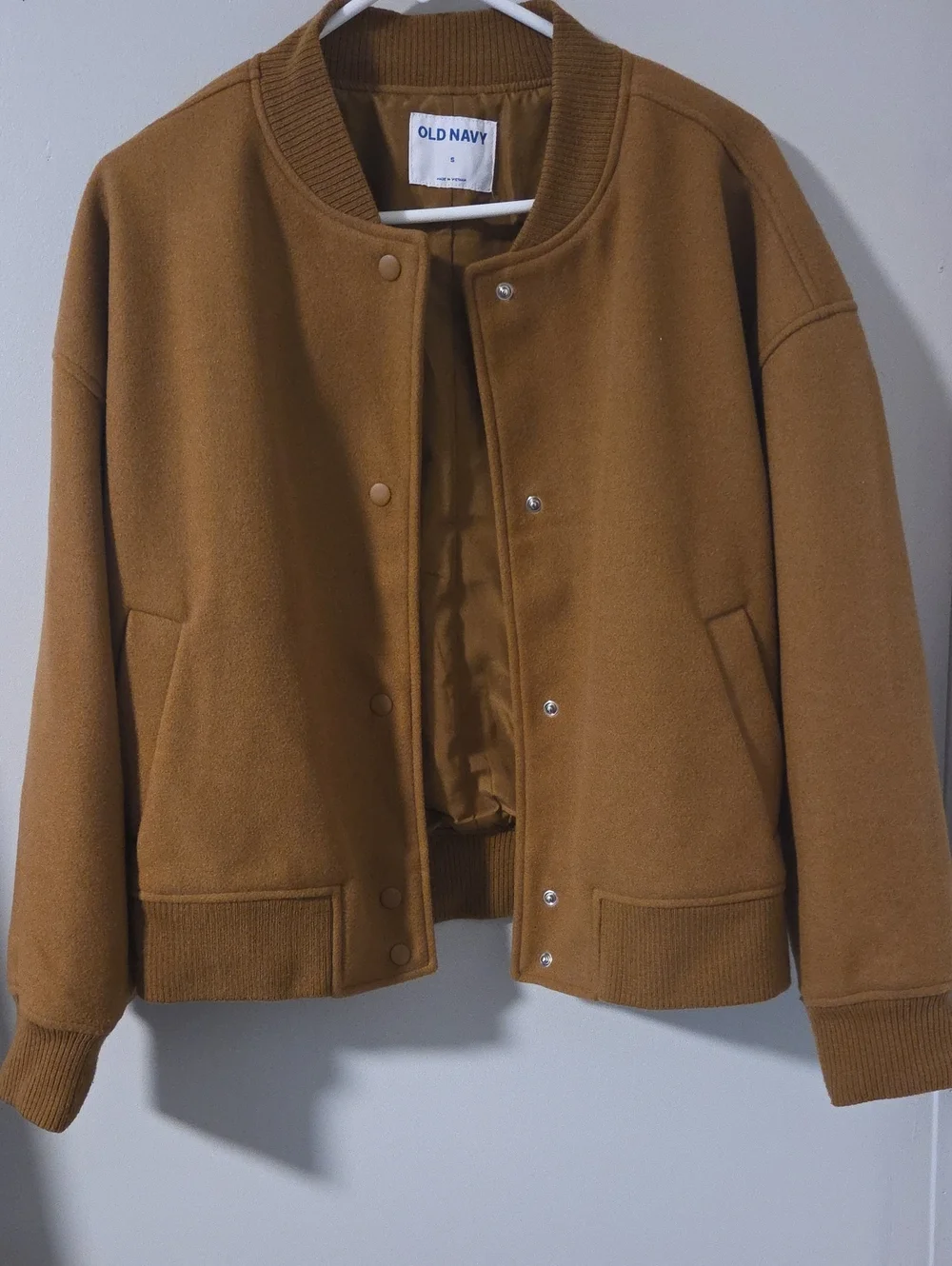 Old Navy Women's Camel-Tan Varsity Jacket